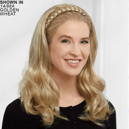 Product image for Braided Headband Hair Piece with Long Curls
