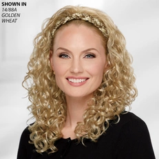 Braid Headband with Long Curls 3/4 Wig Hair Piece