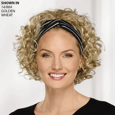 Stripe Scarf Headband with Curls Hair Piece by Paula Young® (image 1 of 1)