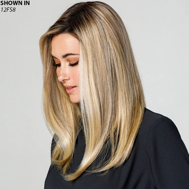 easiPart Medium HD 18" Monofilament Topper Hair Piece by Jon Renau® (image 1 of 1)